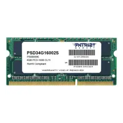 PATRIOT PSD34G16002S Patriot 4GB 1600MHz DDR3 Non-ECC CL11 SODIMM