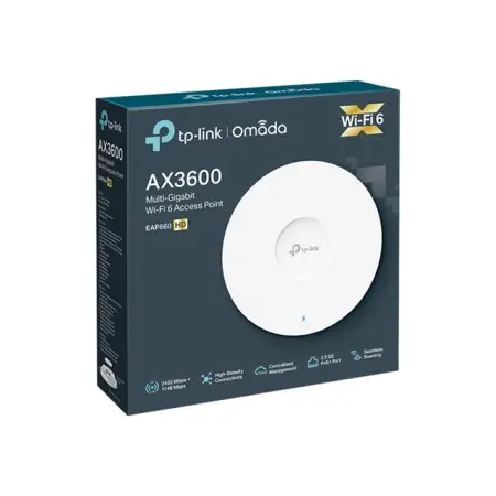 TP-LINK EAP660 HD AX3600 Wi-Fi 6 Dual Band 2.5 Gigabit Ceiling Mount PoE Access Point High Density connectivity (P)