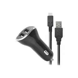 STEELPLAY Car Charger with 2 USB Ports 2.6A + 2m Charge Cable Switch