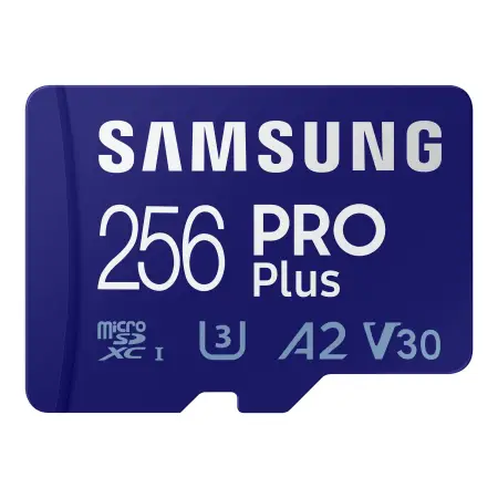 SAMSUNG PRO Plus 256GB microSDXC UHS-I U3 160MB/s Full HD 4K UHD memory card including USB card reader