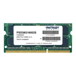 PATRIOT PSD38G16002S Patriot 8GB 1600MHz DDR3 Non-ECC SODIMM