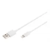 DIGITUS USB-A to lightning MFI C89 2m Data and charging cable white 5V 2.4A