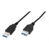 ASM AK-300203-018-S ASSMANN Kabel przedłużający USB 3.0 SuperSpeed Typ USB A/USB A M/Ż czarny 1,8m