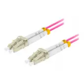 LANBERG fiber optic patchcord MM LC/UPC-LC/UPC duplex 2m LSZH om4 50/125 3.0mm violet