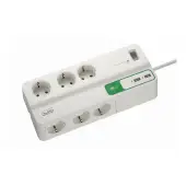 APC PM6U-GR APC Essential SurgeArrest 6 outlets with 5V, 2.4A 2xUSB charger, 230V, Schuko