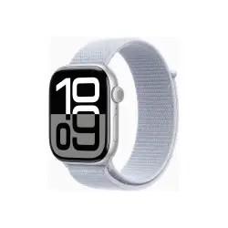 APPLE Watch Series 10 GPS + Cellular 46mm Silver Aluminium Case with Blue Cloud Sport Loop