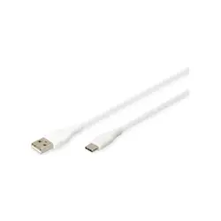 DIGITUS USB-C Silicone charging cable USB-A - USB-C 1m USB 2.0 60W white