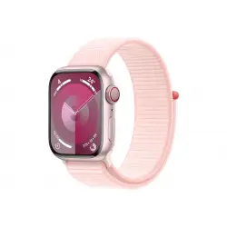 APPLE Watch Series 9 GPS + Cellular 41mm Pink Aluminium Case with Light Pink Sport Loop