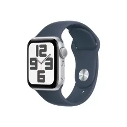 APPLE Watch SE GPS 40mm Silver Aluminium Case with Storm Blue Sport Band - M/L