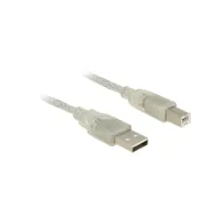 DELOCK 83895 Delock Kabel USB 2.0 AM > USB BM + ferryt, 3m, przezroczysty