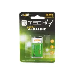 TECHLY Bateria alkaliczna 9V 6LR61 PP3 1 sztuka