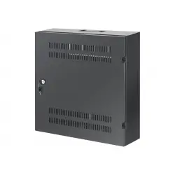 INTELLINET Low-Profile 19inch Wall Mount Cabinet with 4U Horizontal and 2U Vertical Rails 170mm 6.7 in depth black RAL7021