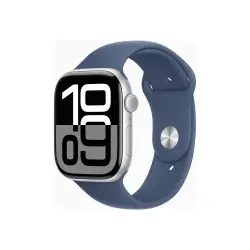 APPLE Watch Series 10 GPS + Cellular 46mm Silver Aluminium Case with Denim Sport Band - S/M