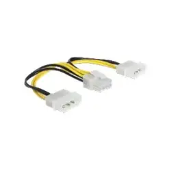 DELOCK 83410 Delock kabel zasilający wewnętrzny EPS 8PIN -> 2x Molex, 15 cm