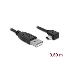 DELOCK 82680 Delock Kabel USB 2.0 AM > USB BM mini 5-pin, kątowy, 0.5m, czarny