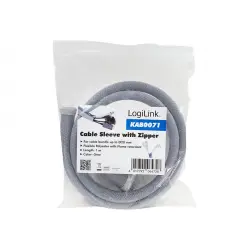 LOGILINK KAB0071 Cable sleeve with zipper Polyester Ø 30 mm grey 1m