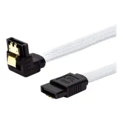 SAVIO GAK-03 SATA III 30cm cable white braided angled golden catch