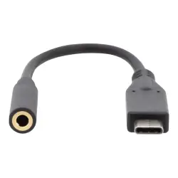 DIGITUS Kabel adapter USB 3.1 audio Typ USB C/Mini Jack 3.5mm M/F  czarny 0.2m