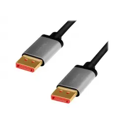 LOGILINK CDA0105 Kabel DisplayPort DP/M do DP/M 8K/60 Hz aluminium czarny/szary 2m