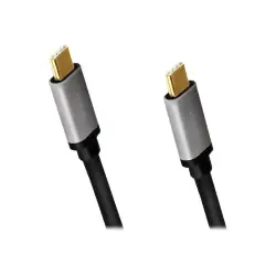 LOGILINK CUA0106 Kabel USB 2.0 Type-C C/M na USB-C/M E-mark PD aluminium czarny/szary 1.5m