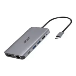 ACER 12-IN-1 TYPE-C DONGLE 2xUSB3.2 2xUSB2.0 2xHDMI DisplayPort Type C PowerDelivery SD Card reader TF Card reader 1000M Ethernet