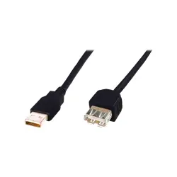 ASM AK-300202-018-S ASSMANN Kabel przedłużający USB 2.0 HighSpeed Typ USB A/USB A M/Ż czarny 1,8m