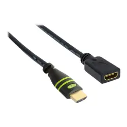 TECHLY 106824 Techly Kabel przedłużacz monitorowy HDMI-HDMI M/F 0,2m Ethernet 4K 60Hz czarny