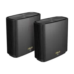 ASUS ZenWifi XT8 AX6600 Tri-band Mesh WiFi 6 System Coverage up to 410 Sq. Meter/4.400 Sq. ft. 6.6Gbps WiFi 3 SSIDs Black 2-PK