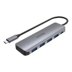 UNITEK H1107B Hub USB-C 4xUSB 3.1 Gen1 PD 100W