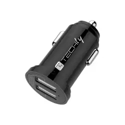 TECHLY Mini Car Charger 2 USB-A Ports 24W / 4.8A Black
