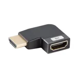 LANBERG adapter HDMI - HDMI M/F 8K kątowy lewo aluminium srebrny