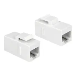 DELOCK 86379 Delock Moduł Keystone z gniazdem RJ45 > gniazdo RJ45 Cat.6 UTP, biały