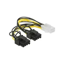 DELOCK 85452 Delock PCI Express kabel zasilający 6-pinowe żeński > 2 x 8-pinowe męski 15cm