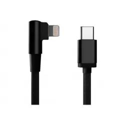 GEMBIRD Kabel USB-C - do 8 pin kątowy w oplocie tekstylnym 0.2m czarny