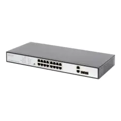 DIGITUS 16-Port Fast Ethernet PoE Switch + 2G Combo TP / SFP 270W rack mountable