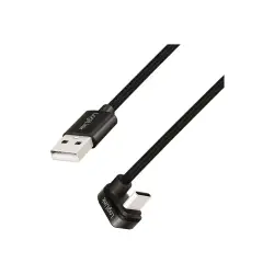 LOGILINK CU0195 Kabel USB 2.0 Type-C C/M kątowy na USB-A/M aluminium czarny 3m