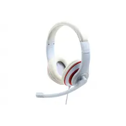 GEMBIRD MHS-03-WTRD Stereo headset with microphone white color with red ring