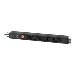 TECHLYPRO 023783 TechlyPro Listwa zasilająca rack 19 1U do UPS 250V/10A 10 gniazd C13 wtyk C14