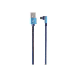 GEMBIRD Premium jeans denim Type-C USB cable with metal connectors 1m blue angled