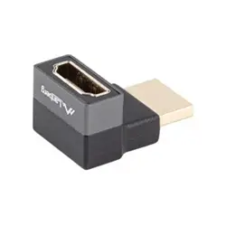 LANBERG adapter HDMI - HDMI M/F 8K kątowy góra aluminium srebrny