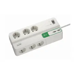 APC PM6U-GR APC Essential SurgeArrest 6 outlets with 5V, 2.4A 2xUSB charger, 230V, Schuko