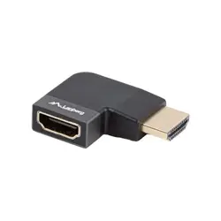 LANBERG adapter HDMI - HDMI M/F 8K kątowy prawo aluminium srebrny