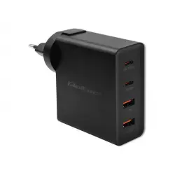 QOLTEC 52383 Ładowarka GaN POWER PRO 2xUSB-C 2xUSB 130W 5-20V 1.5-5A PD Czarna