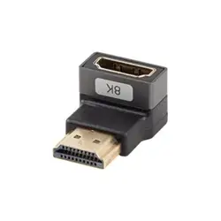 LANBERG adapter HDMI - HDMI M/F 8K kątowy dół aluminium srebrny