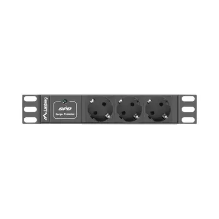 LANBERG PDU-03F-0200-BK Lanberg listwa zasilająca Rack PDU 10 1U 16A, 3x 230v Shucko 2m, czarna