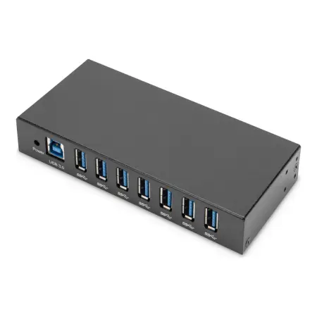 DIGITUS USB 3.0 HUB 7 Port Industrial Metal 15-kV ESD Table Wall DIN Rail mount