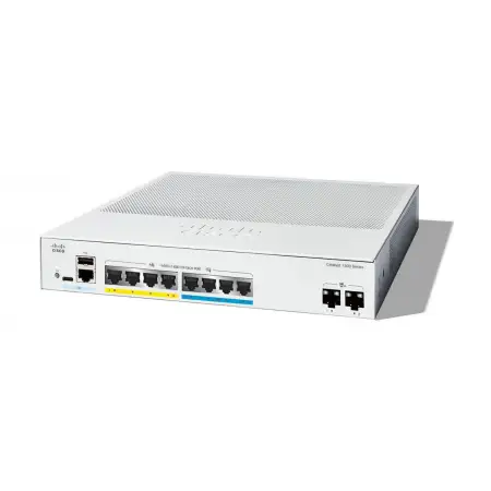 CISCO Catalyst 1300 8-Port Switch / 4-Port 2.5GE + 4-Port 1GE PoE+ with 120W power budget 2 x 10G SFP+ Uplinks