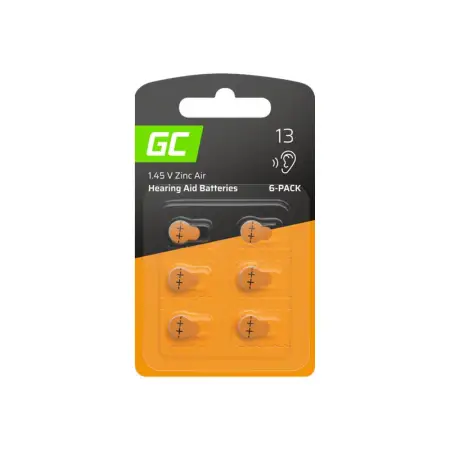 GREEN CELL 6x hearing aid battery Type 13 P13 PR48 ZL2 ZincAir