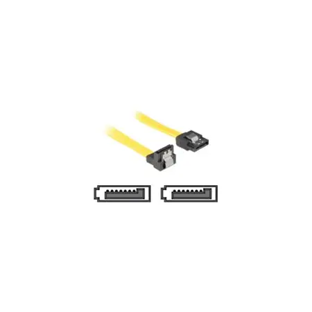 DELOCK 82474 Delock kabel SATA 30cm dół/prosty metal. zatrzaski żółty