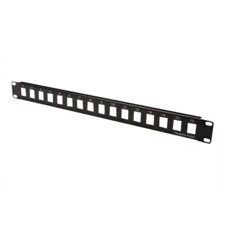 DIGITUS Patch Panel 16port modular 1HE unshielded black RAL9005